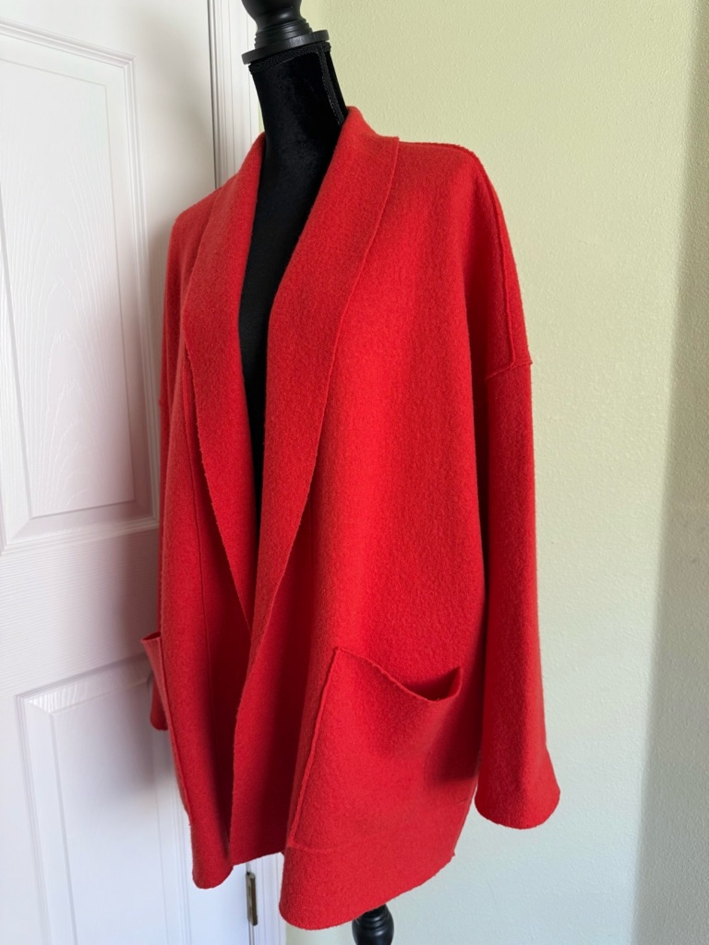 Eileen Fisher Wool Kimono Shawl Collar Jacket - Picture 6 of 10